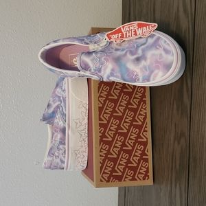 Vans Purple Butterfly Slip On's Size 7 Womans